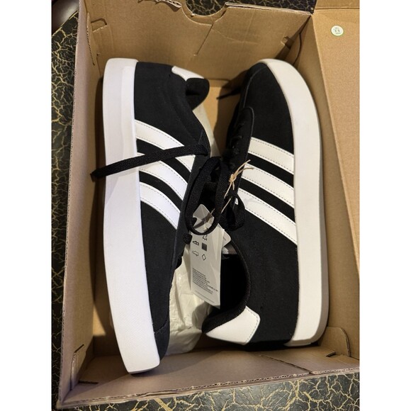 Adidas VL Court 3.0 Shoe Mens Sz 9 Black/White Low Top Sneaker Skateboard Low